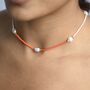 Santorini Pearl And Beaded Necklace, thumbnail 2 of 7