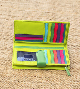 Personalised Large Multicolour Leather Purse Wallet, 4 of 7