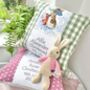 Beatrix Potter Christening Cushion, thumbnail 1 of 5