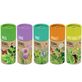 Herb Garden Seedball Tubes: Grow Your Kitchen Garden Set Of Five Tubes Filled With Seed Balls, 2 of 9