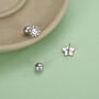Sterling Silver Sun And Star Stud Earrings 18 G Screw Back With Ball Backs, thumbnail 6 of 12