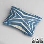 Blue And Ivory Traditional Handwoven Ikat Cushion Cover, thumbnail 4 of 7