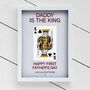 Personalised Father's Day King Playing Card Glass Printed Frame, thumbnail 1 of 3