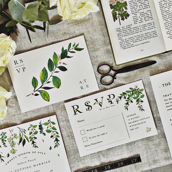 Greenery Botanical Wedding Stationery Recycled, 4 of 9