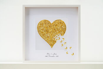 Framed Golden Wedding Anniversary Butterfly Heart, 8 of 8