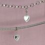 Sterling Silver Crystal Double Heart Charm, thumbnail 3 of 8