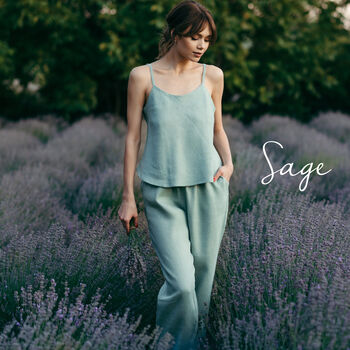 Linen Nightwear Set | Pyjama Cami And Bottoms, 8 of 12