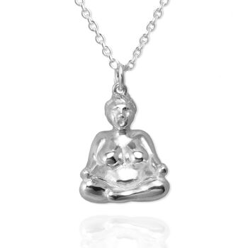 Personalised Yoga Charm Necklace Lotus Position, 2 of 6