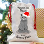 Personalised Santa Cat Christmas Present Sack, thumbnail 1 of 3
