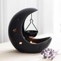 Black Crescent Moon Hanging Oil Burner, thumbnail 1 of 3