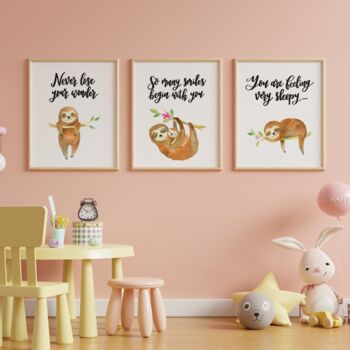 Inspirational Children's Sloth Print Collection, 2 of 8