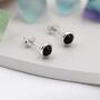 Sterling Silver Tiny Black Onyx Stud Earrings, thumbnail 1 of 11