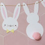 G Decor Bunny Bunting With Rabbit Faces And Silhouettes, thumbnail 4 of 6