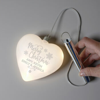 Personalised Merry Christmas LED Glass Heart, 3 of 4