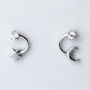 Sterling Silver Asymmetrical Moon And Star Stud Earrings, thumbnail 1 of 7