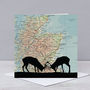 Stags Over Map Of Scotland Card, thumbnail 1 of 2