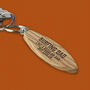 'Surfing Dad' Oak Surfboard Keyring, thumbnail 1 of 2