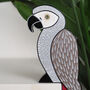 Hand Painted African Grey Parrot Door Decoration, thumbnail 5 of 5