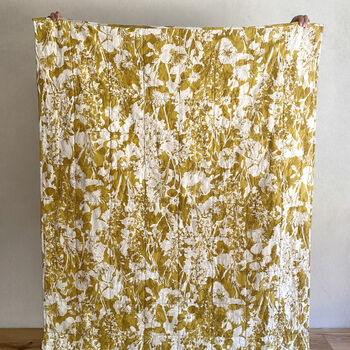 Everly Linen Quilted Throw Mustard Yellow, 3 of 8
