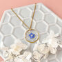 Forget Me Not Gold Round Necklace, thumbnail 5 of 6