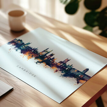 Cambridge Skyline Cityscape Vintage Art Print, 8 of 12