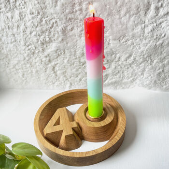 Birthday Milestone Wooden Candle Holder, 2 of 4