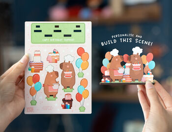 Personalised Capybara Birthday Pop Out Card, 2 of 5