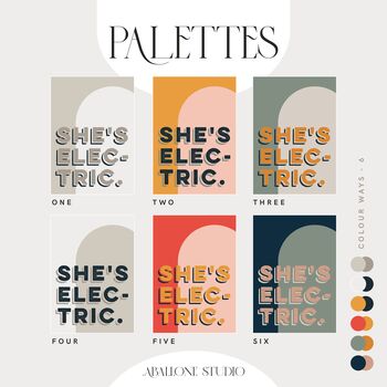 She's Electric Bold Colour Typography Print, 2 of 8