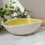 Handmade Yellow Speckled Oval Ceramic Soap Dish, thumbnail 3 of 11
