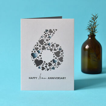 Love Hearts Iron 6th Anniversary Card, 2 of 4