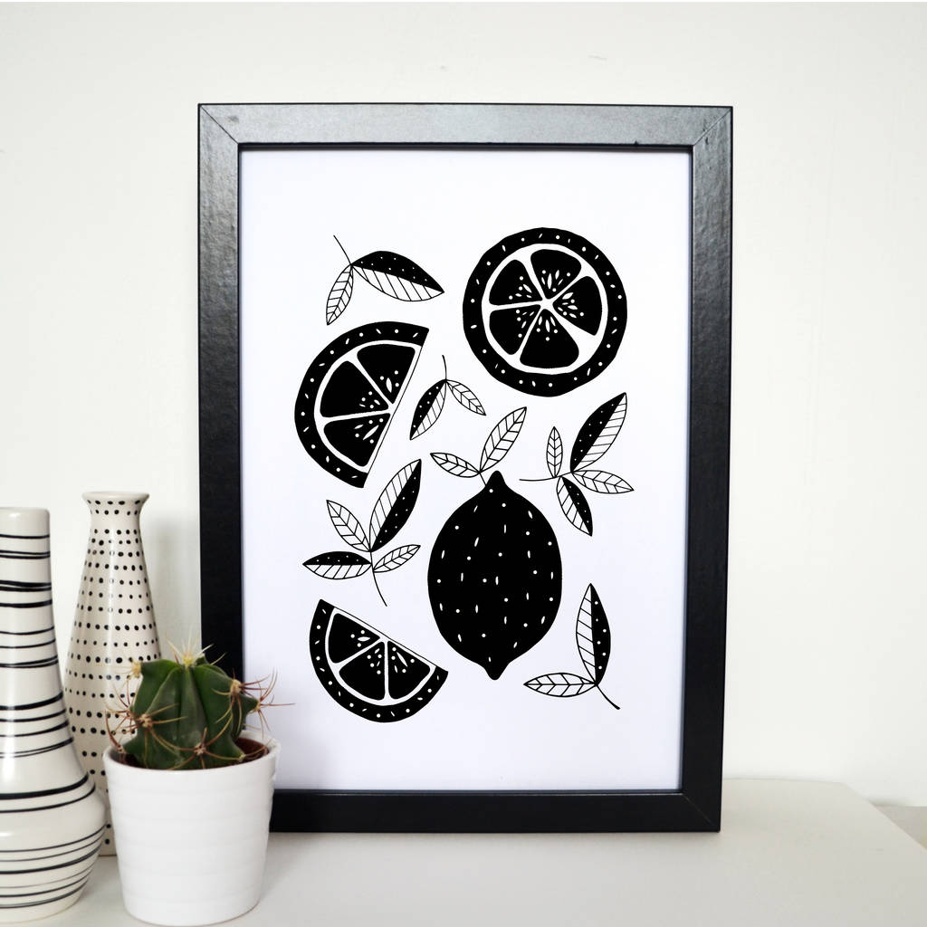 illustrated lemons art print by maisie parkes | notonthehighstreet.com