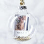First Married Christmas Sequin Photo Bauble, thumbnail 1 of 2
