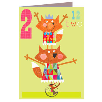 Foxes 2nd Birthday Card, 2 of 3