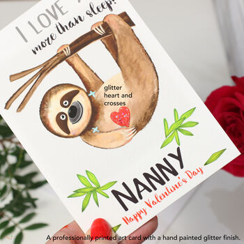 Personalised Sloth 1st Valentine's Card Mummy Daddy, 5 of 6