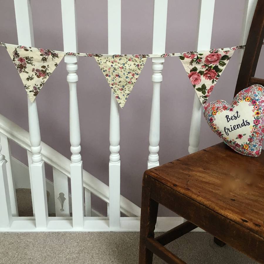 Fabric Floral Bunting By Pink Pineapple Home & Gifts