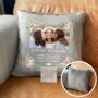 Personalised Photo Pink Floral Ashes Faux Fur Cuddle Cushion, thumbnail 1 of 10