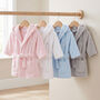 Personalised Blue Hooded Fleece Dressing Gown, thumbnail 2 of 7
