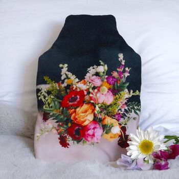 Personalised Wedding Bouquet Velvet Hot Water Bottle, 2 of 4