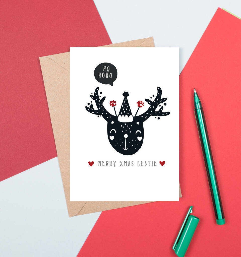 merry xmas best friend card by paper craze | notonthehighstreet.com