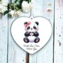 Personalised Cute Panda Love Heart Hand Decoration, thumbnail 1 of 2