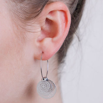 Dreamcatcher Mandala 3D Hoop Earrings, 2 of 5