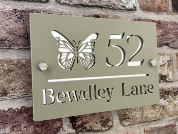 Personalised Butterfly Design House Acrylic Number Sign, 5 of 12