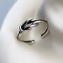 Sterling Silver Square Knot Adjustable Ring, thumbnail 4 of 5