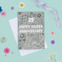 Silver Floral 25th Anniversary Card, thumbnail 1 of 3
