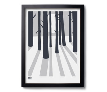 'In The Woods' Art Print In Chalk Grey, 3 of 5