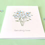 Sympathy Card With Paper Forget Me Not Flowers, thumbnail 3 of 7