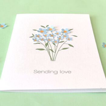 Sympathy Card With Paper Forget Me Not Flowers, 3 of 7