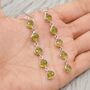 Peridot Long Drop Sterling Silver Earrings, thumbnail 4 of 4