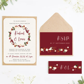 Winter Floral Wedding Invitations, 2 of 8