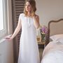 Women's White Cotton Nightdress Pintuck, thumbnail 4 of 4